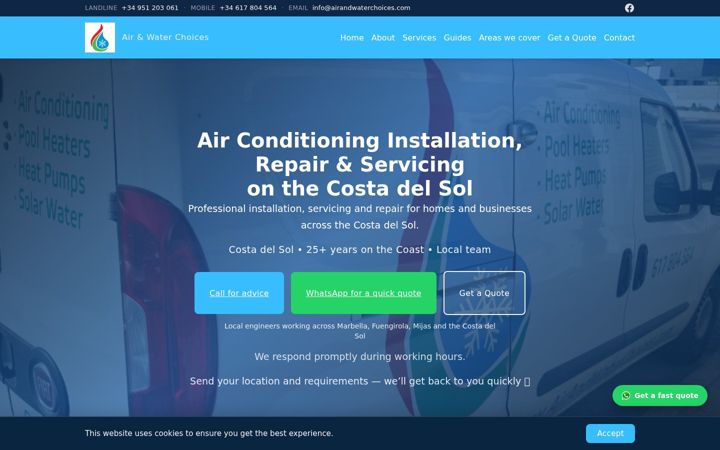 Screenshot of airandwaterchoices.com