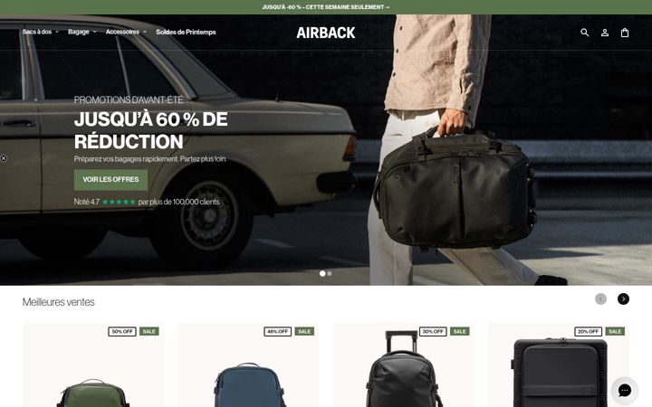 Skærmbillede af airback.fr