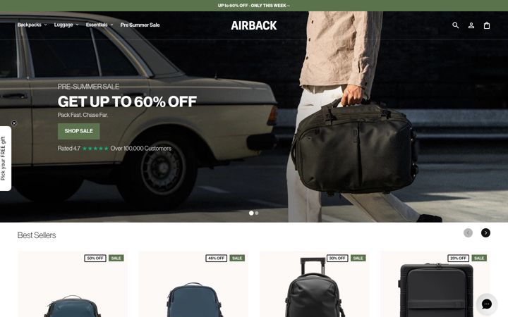Screenshot of airback.store