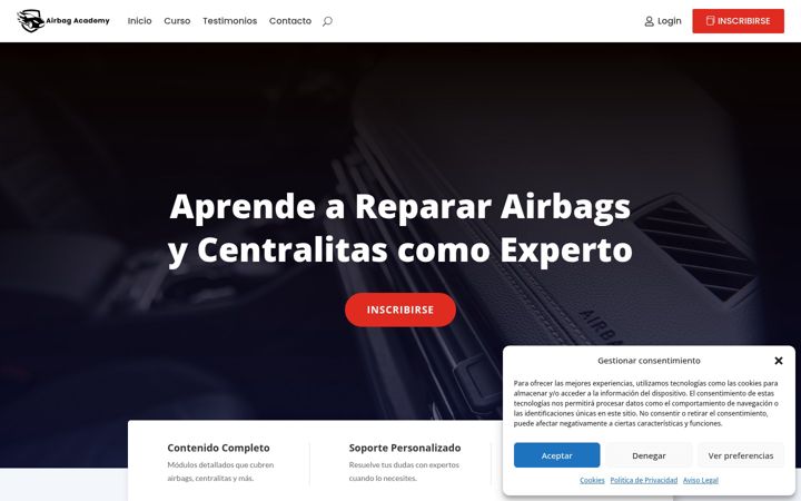 Screenshot of airbagacademy.com