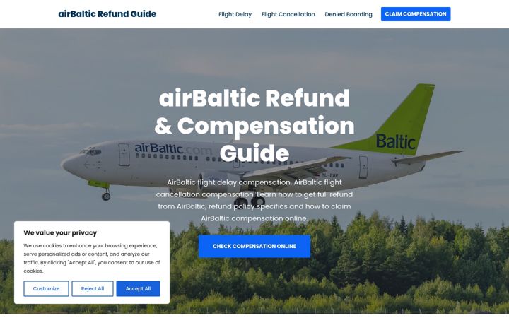 Screenshot του airbalticrefund.com