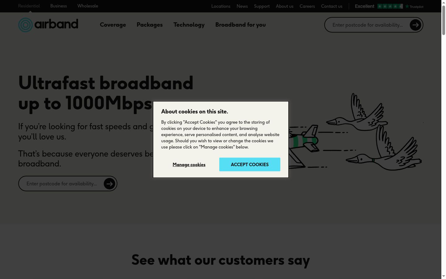 Screenshot van de toestemmingsbanner zoals getoond vóór enige interactie