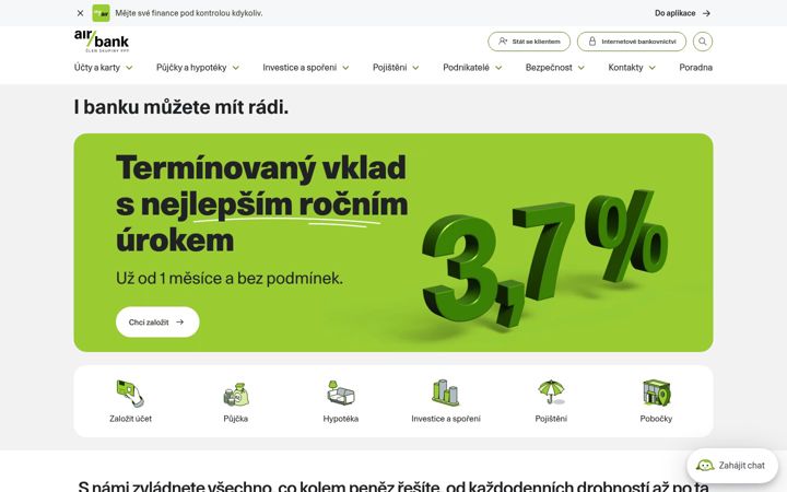 Screenshot of airbank.cz