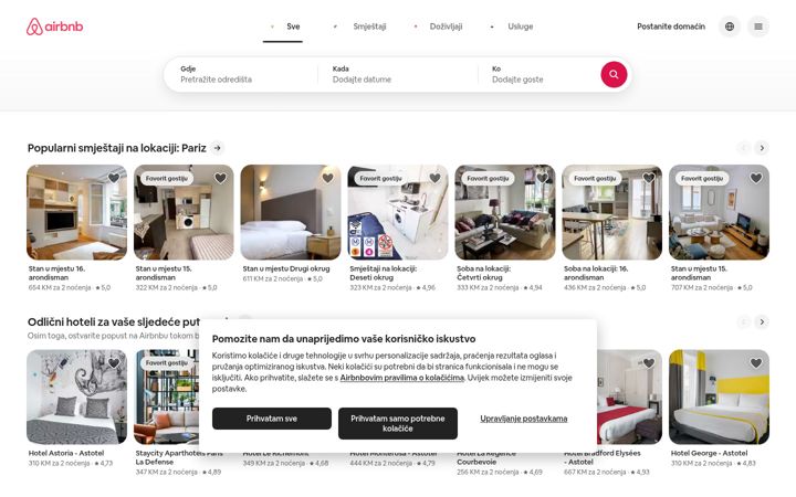 Screenshot of airbnb.ba