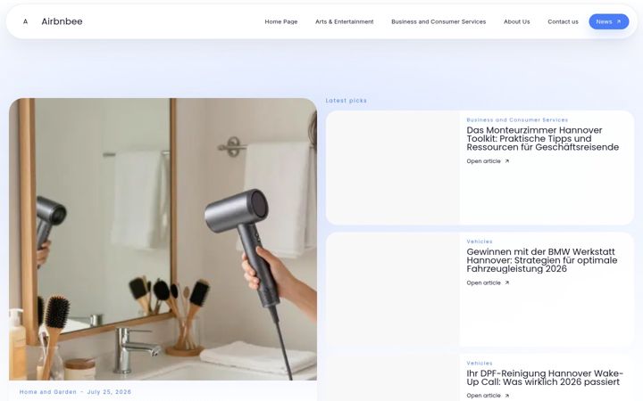 Kuvakaappaus sivustosta airbnbee.de