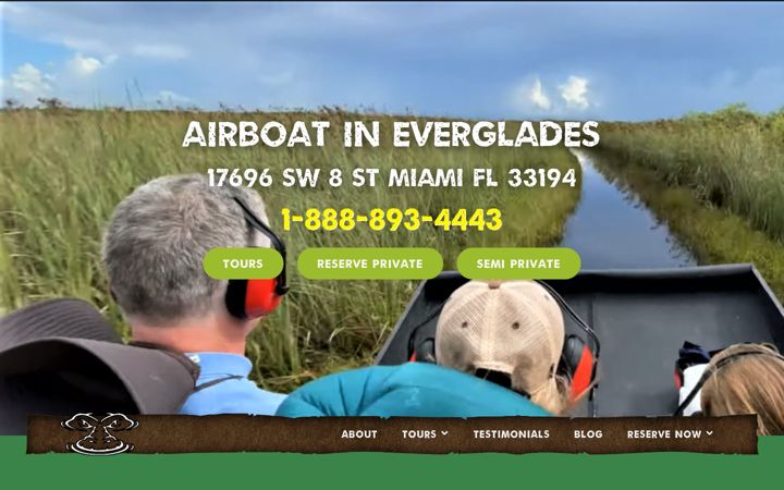 Screenshot of airboatineverglades.com