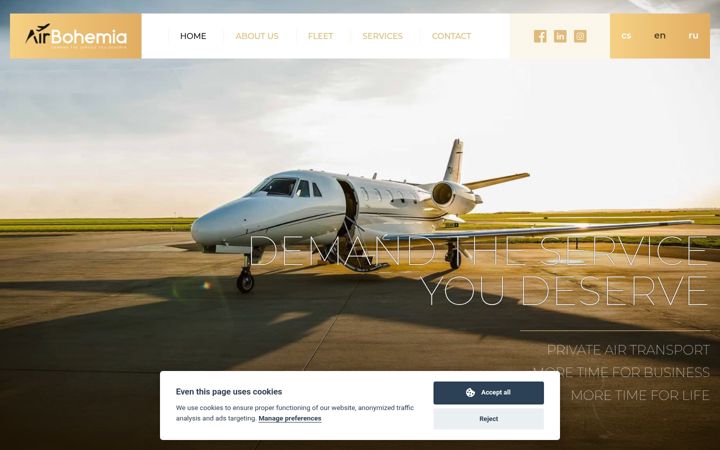 Screenshot of airbohemia.cz
