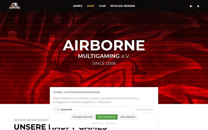 Screenshot of airborne-gaming.de