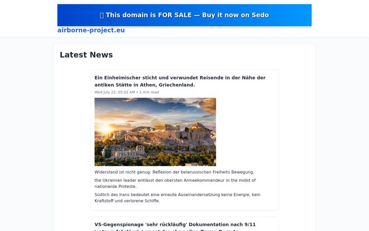 Screenshot of airborne-project.eu