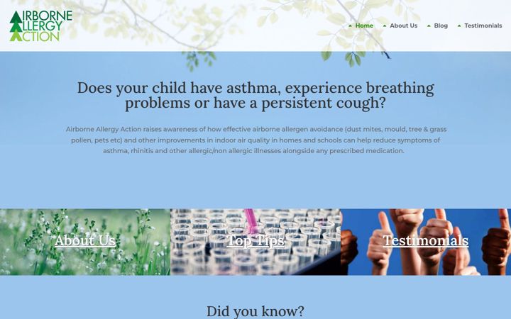 Screenshot of airborneallergyaction.org