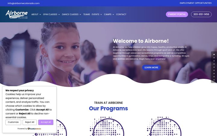 Screenshot of airbornecolorado.com