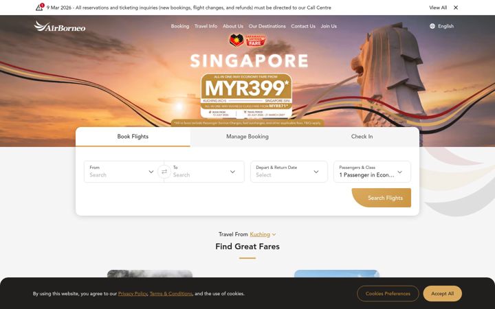 Screenshot of airborneo.com