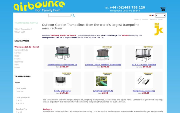 Screenshot of airbounce.co.uk