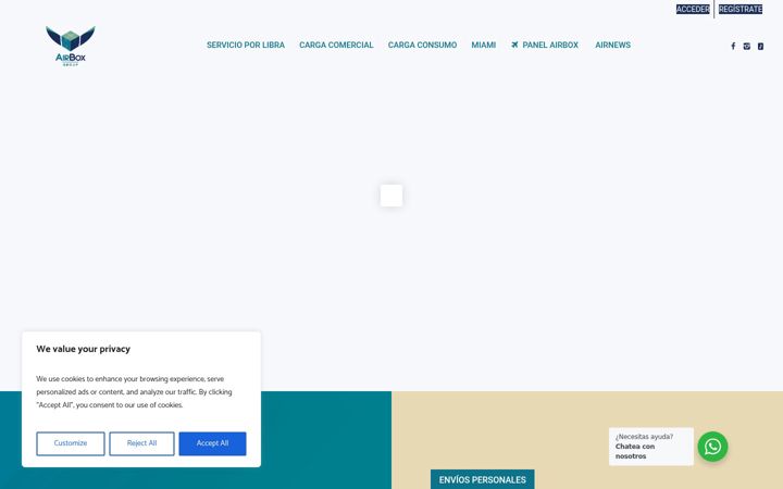 Screenshot of airboxgroup.ec