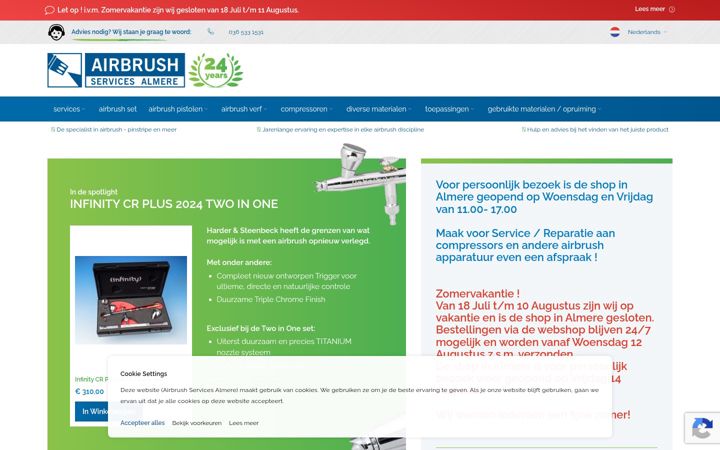 Screenshot of airbrush-services-almere.nl