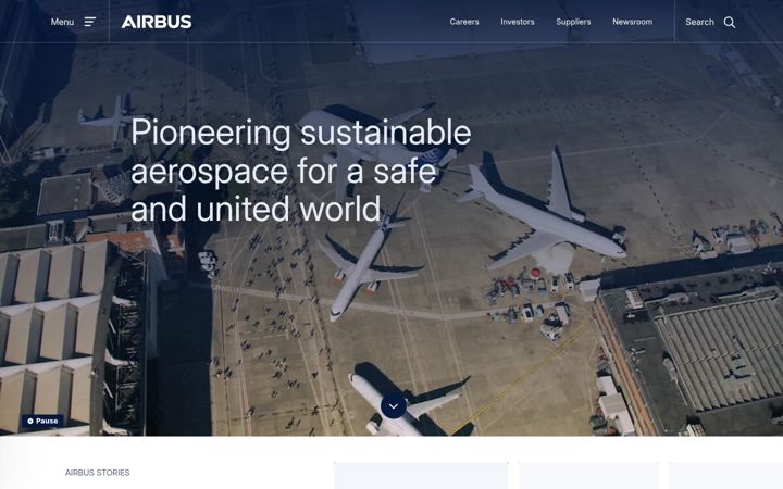 Screenshot του airbus.com