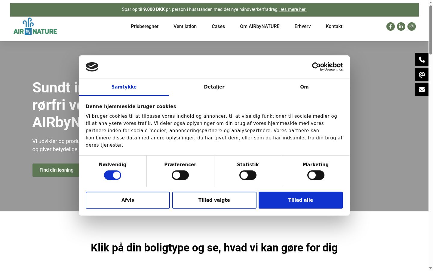 Ekrānuzņēmums ar piekrišanas baneri, kas tika rādīts pirms jebkādas mijiedarbības