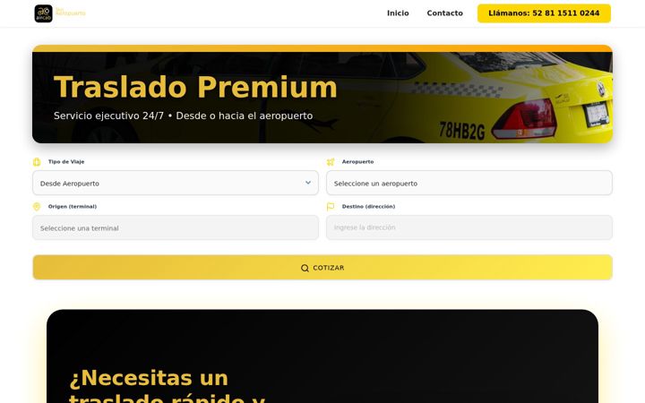 Screenshot of aircab.com.mx