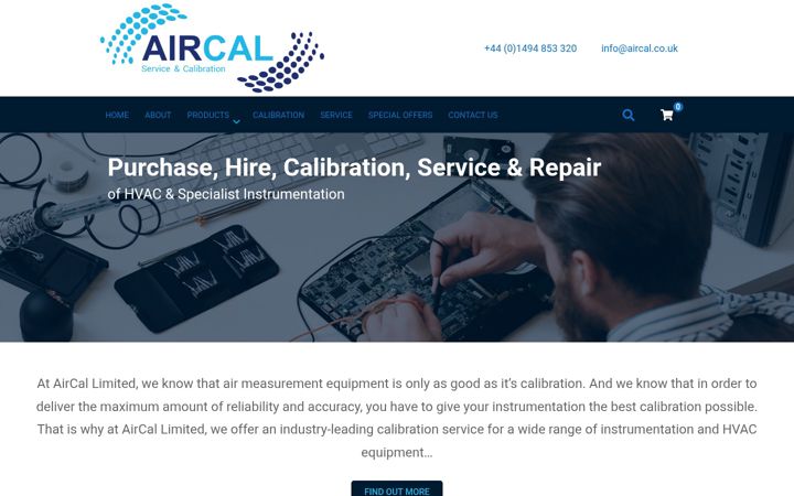 Capture d'écran de aircal.co.uk