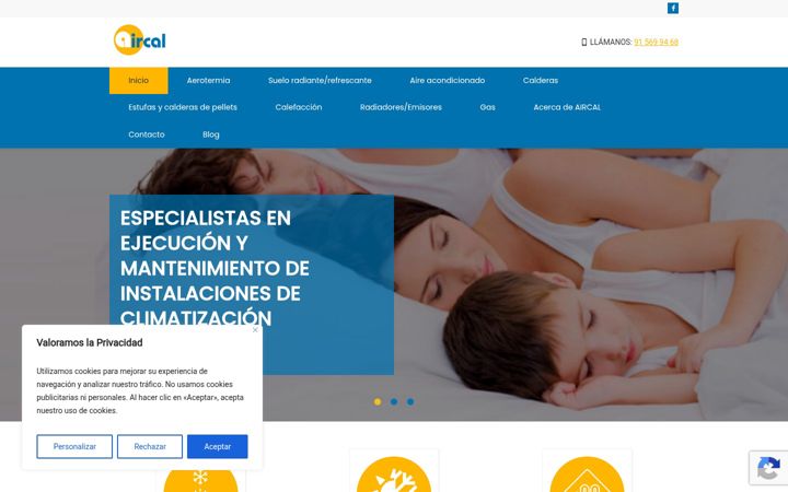 Screenshot of aircal.es