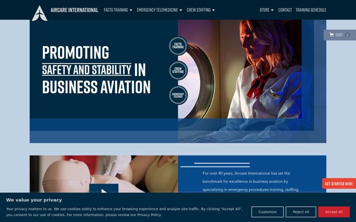 Screenshot of aircareinternational.com