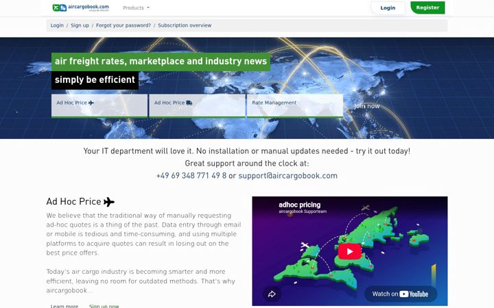 Screenshot of aircargobook.com