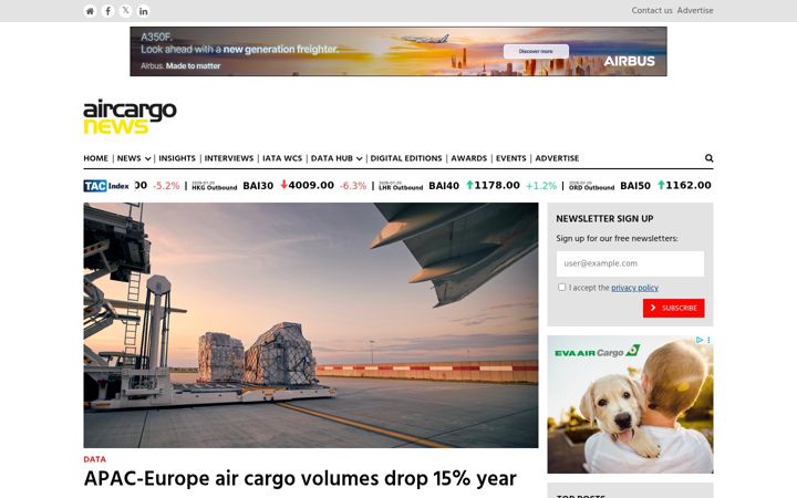 Screenshot of aircargonews.net