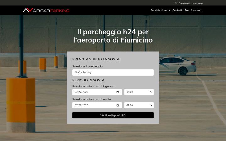 Screenshot of aircarparking.it
