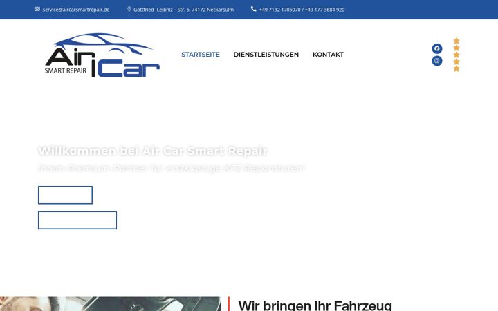 Capture d'écran de aircarsmartrepair.de