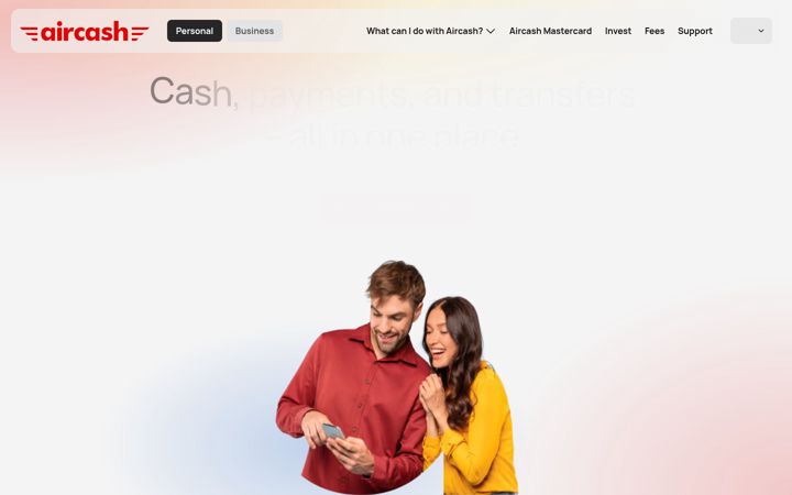 Snímek obrazovky aircash.eu