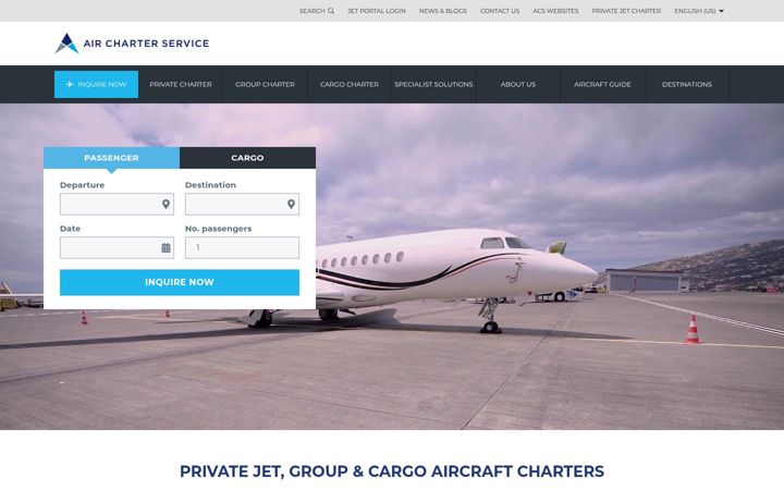 Screenshot of aircharterservice.com