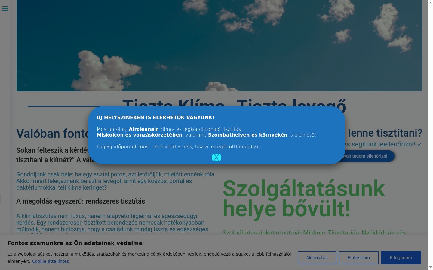Screenshot des Einwilligungsbanners vor jeglicher Interaktion