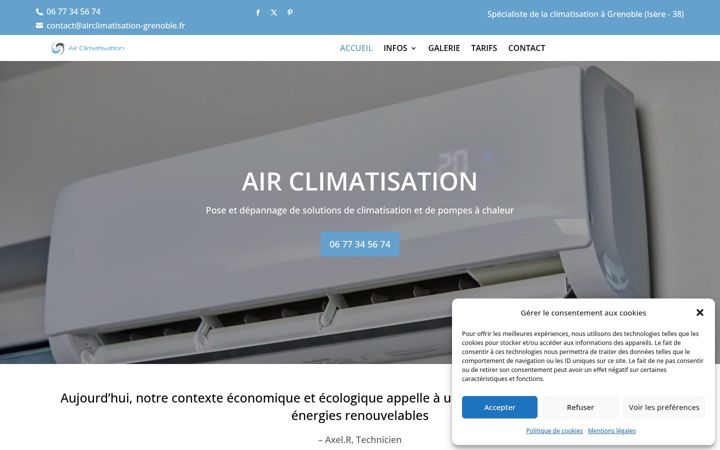 Screenshot of airclimatisationgrenoble.fr