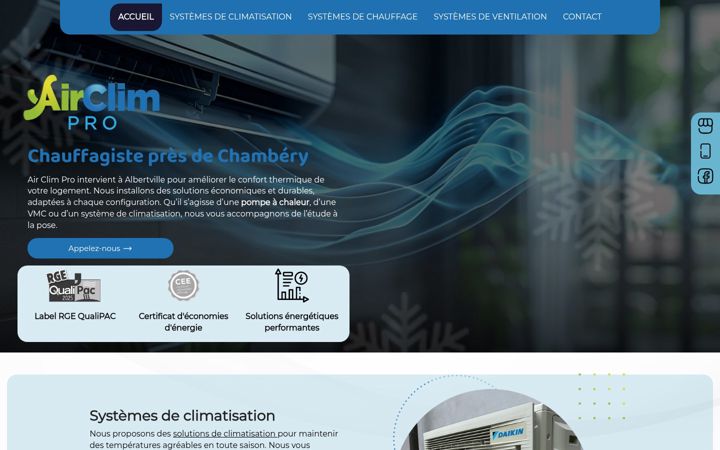 Screenshot of airclimpro.fr