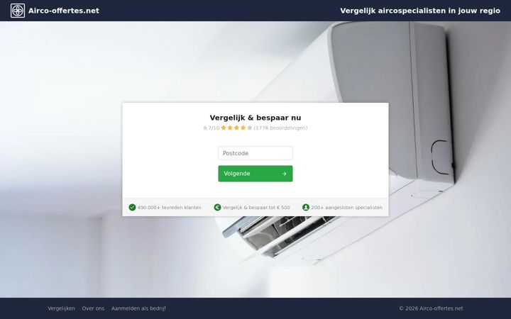 Screenshot of airco-offertes.net
