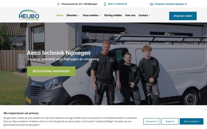 Screenshot of airco-techniek-nijmegen.nl