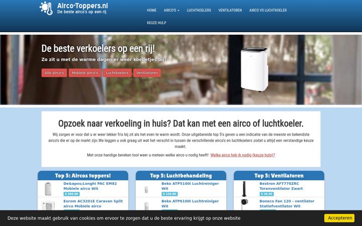 Zrzut ekranu airco-toppers.nl