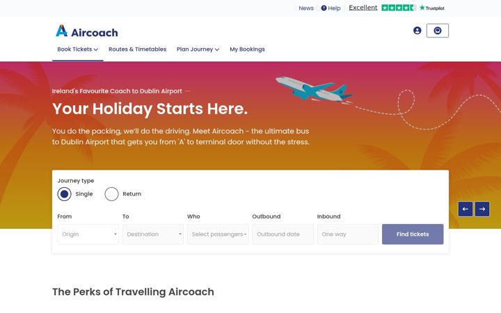 Screenshot of aircoach.ie