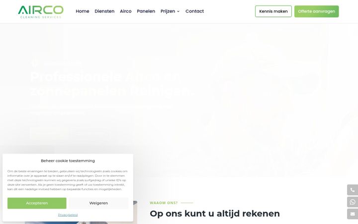 Screenshot of aircocleaningservices.nl