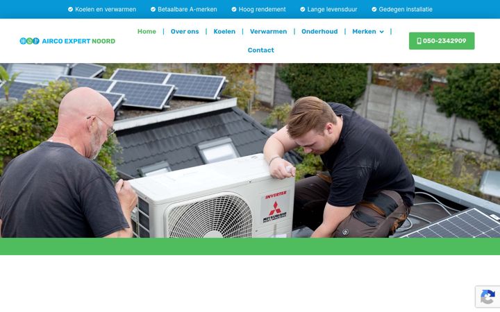 Screenshot of aircoexpertnoord.nl