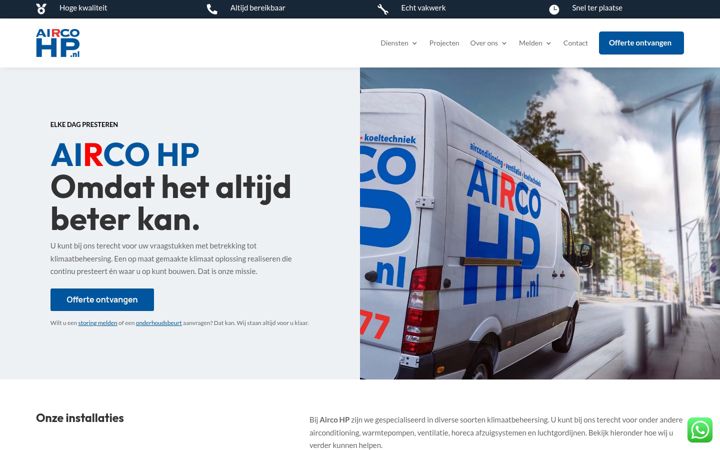 Screenshot of aircohp.nl