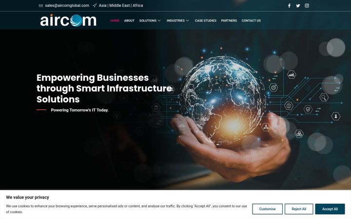 Screenshot of aircomglobal.com