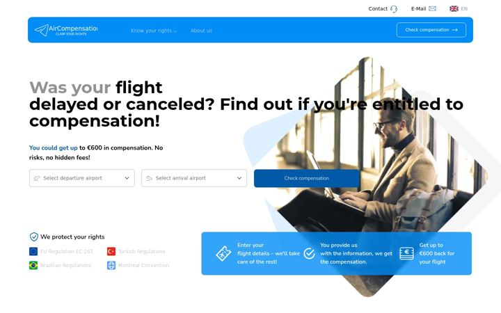Screenshot of aircompensations.com