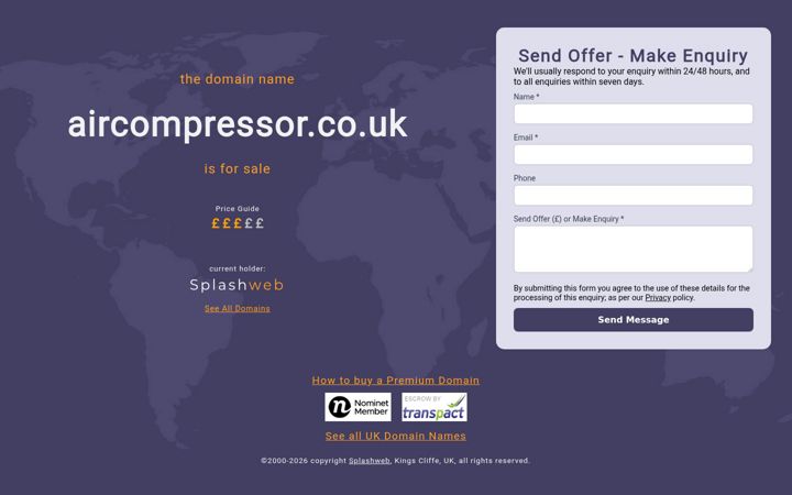 Screenshot of aircompressor.co.uk