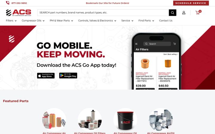 Screenshot of aircompressorservices.com