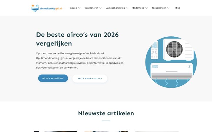 Ekrānuzņēmums no airconditioning-gids.nl