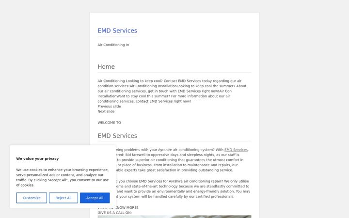 Screenshot of airconditioningayrshire.co.uk