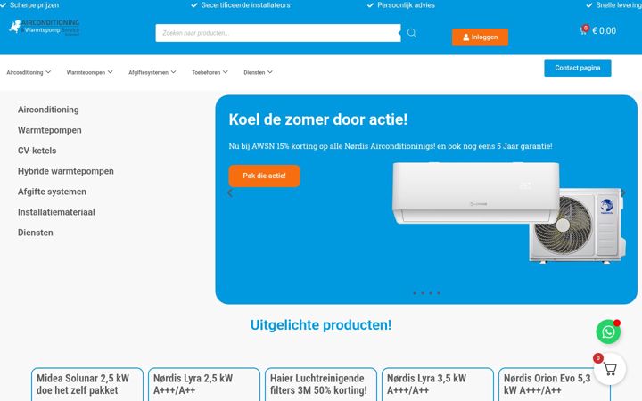 Ekraanipilt saidist airconditioningenwarmtepompservicenederland.nl