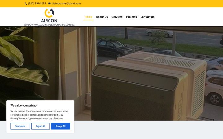 Screenshot of airconllc.com