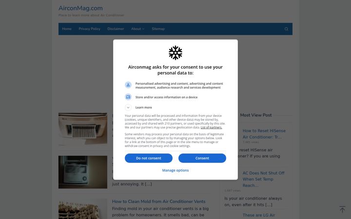 Screenshot van airconmag.com